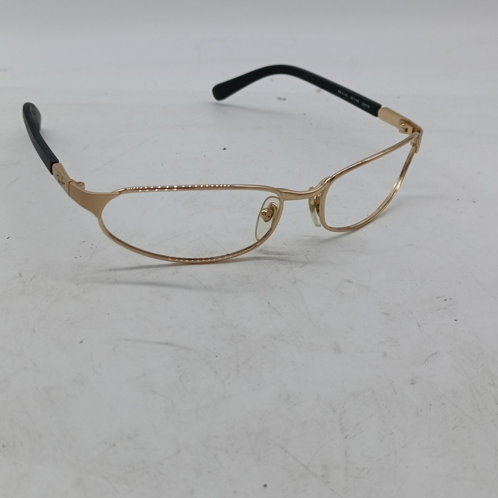 Ray-Ban RB 3142 001/46 Gold Black Oval Eyeglass Frames Italy 59-18 128